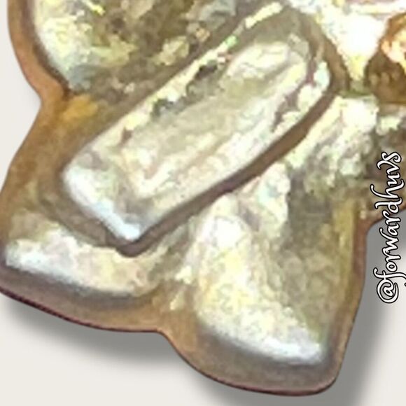 Vintage Gold-Tone Leaf and White Accented Stud Earrings - Picture 10 of 11